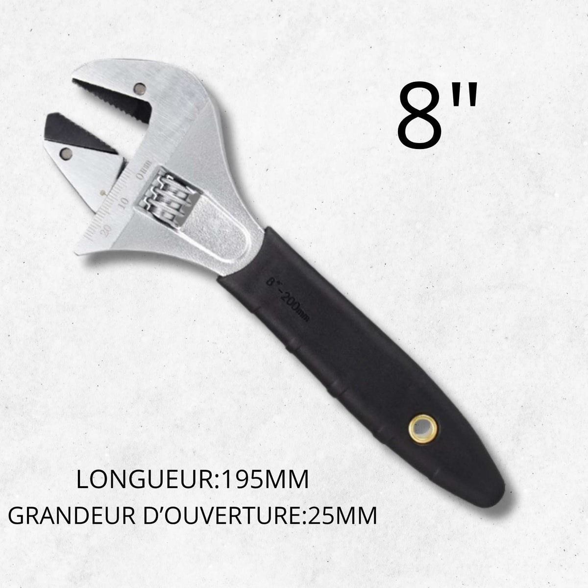 clé à molette à cliquet 8 pouces