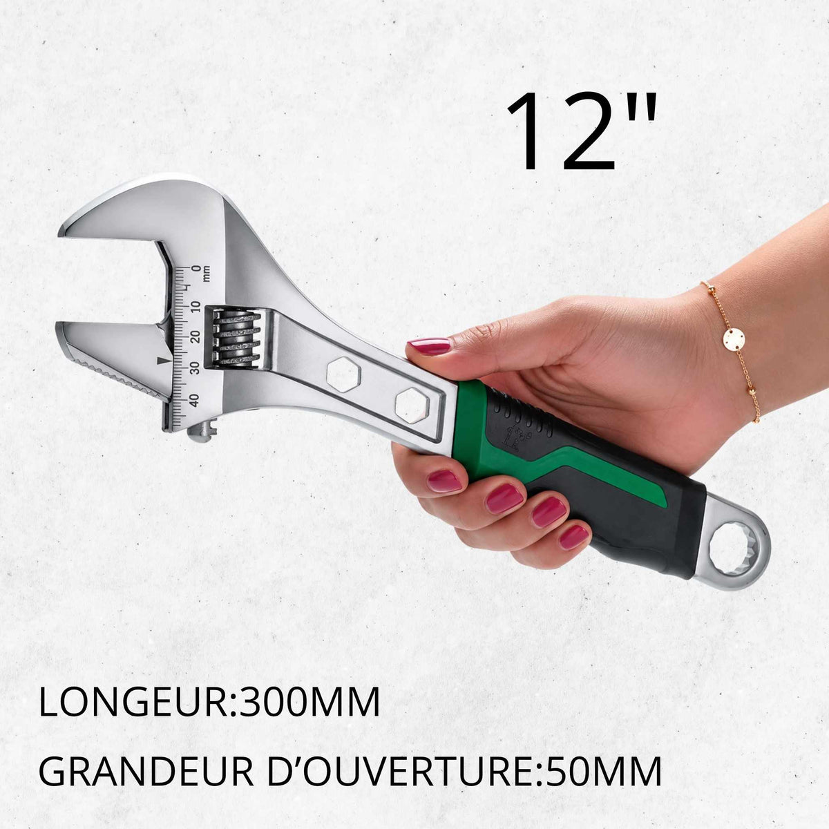 clé à molette 12 pouces ergonomique